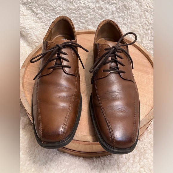 Clarks Tilden Walk Oxford Shoes Mens Dark Tan Leather Dress Size 8.5 main image 8